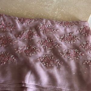 Pink Embroidered Fabric